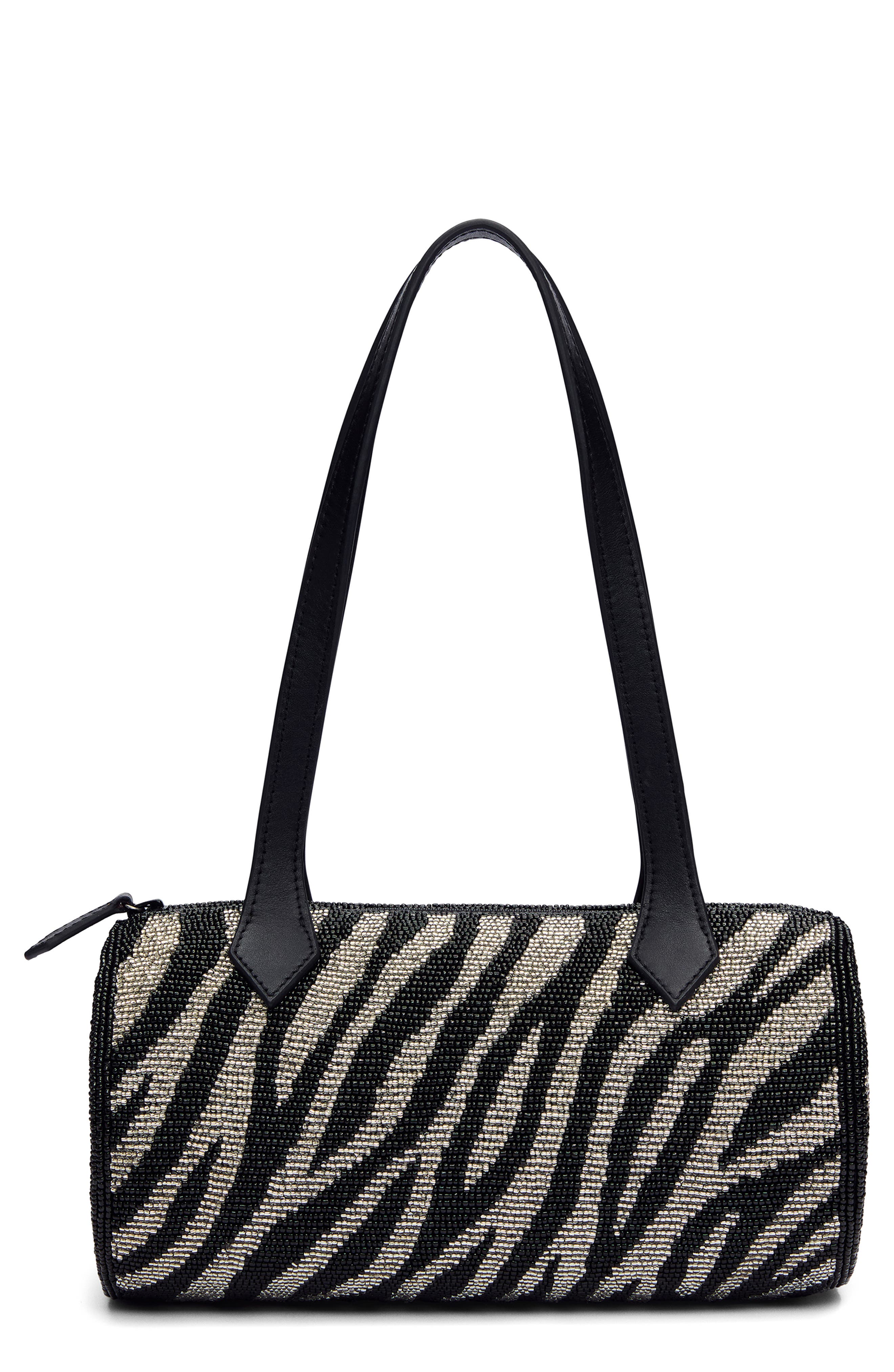  White Black Zebra Beaded