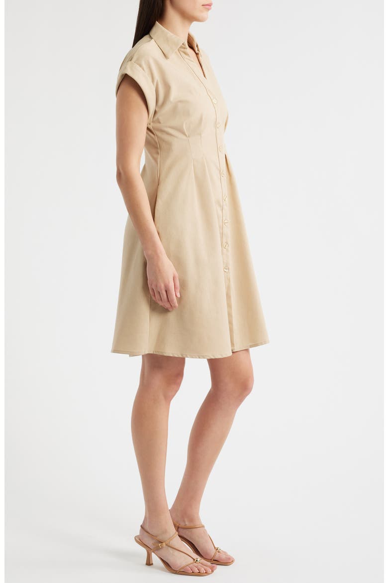 Short Sleeve Shirtdress, Alternate, color, KHAKI