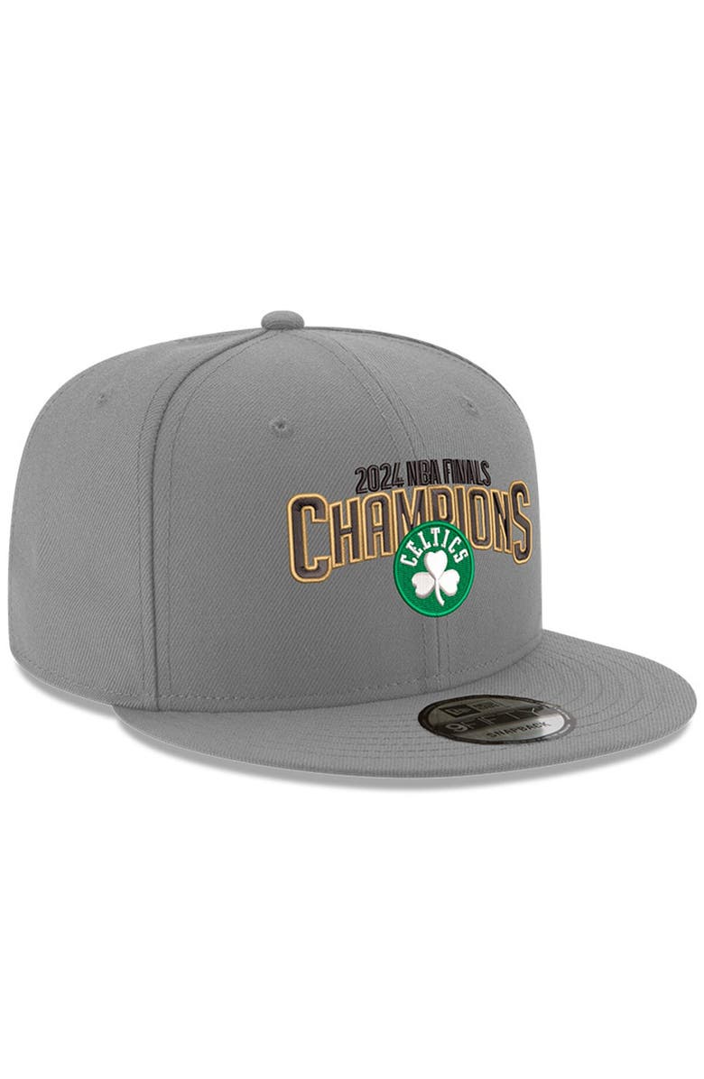 New Era Men's New Era Gray Boston Celtics 2024 NBA Finals Champions Arched 9FIFTY Snapback Hat, Alternate, color,