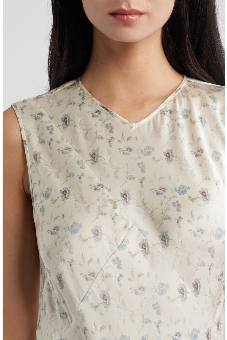 Adelana Floral Silk Midi Dress, Alternate, color, CAMELLIA BLOOM