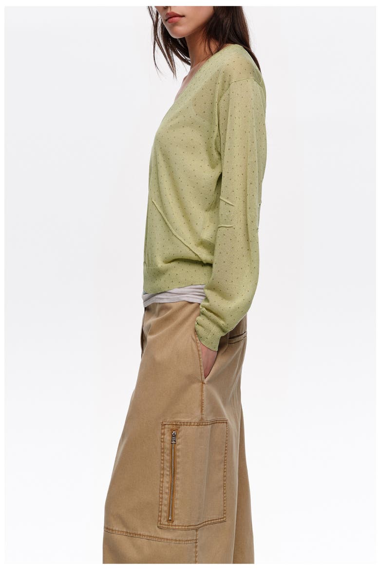 Mini Dots Straight Sweater, Alternate, color, DOTS MINI OLIVE