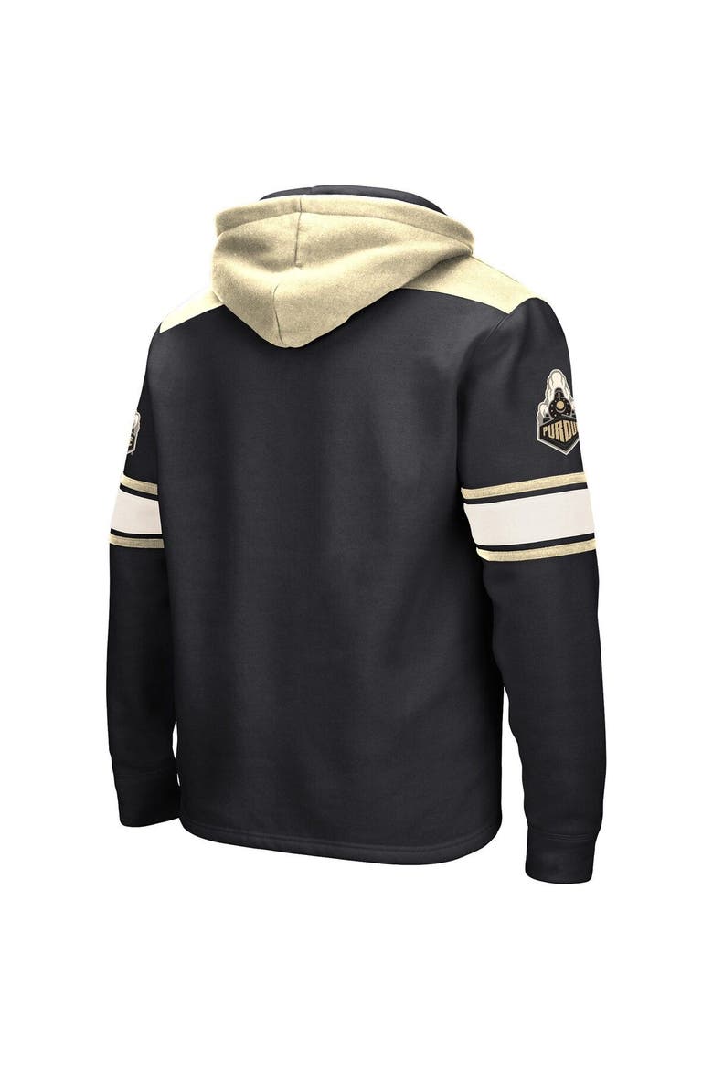 Men's Colosseum Black Purdue Boilermakers Big & Tall Hockey Lace-Up Pullover Hoodie, Alternate, color, Black
