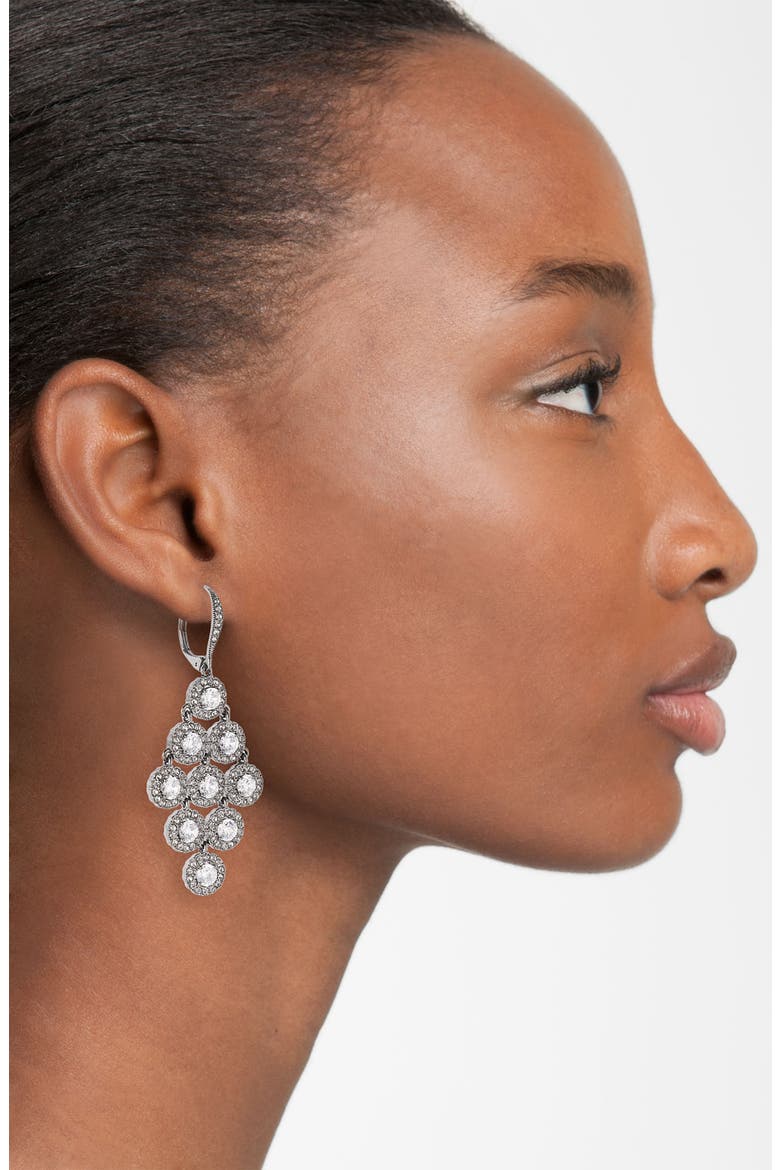 Kite Shaped Chandelier Earrings, Alternate, color, HEMATITE