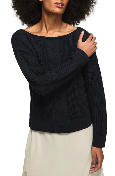 Cable Stitch Boat Neck Sweater