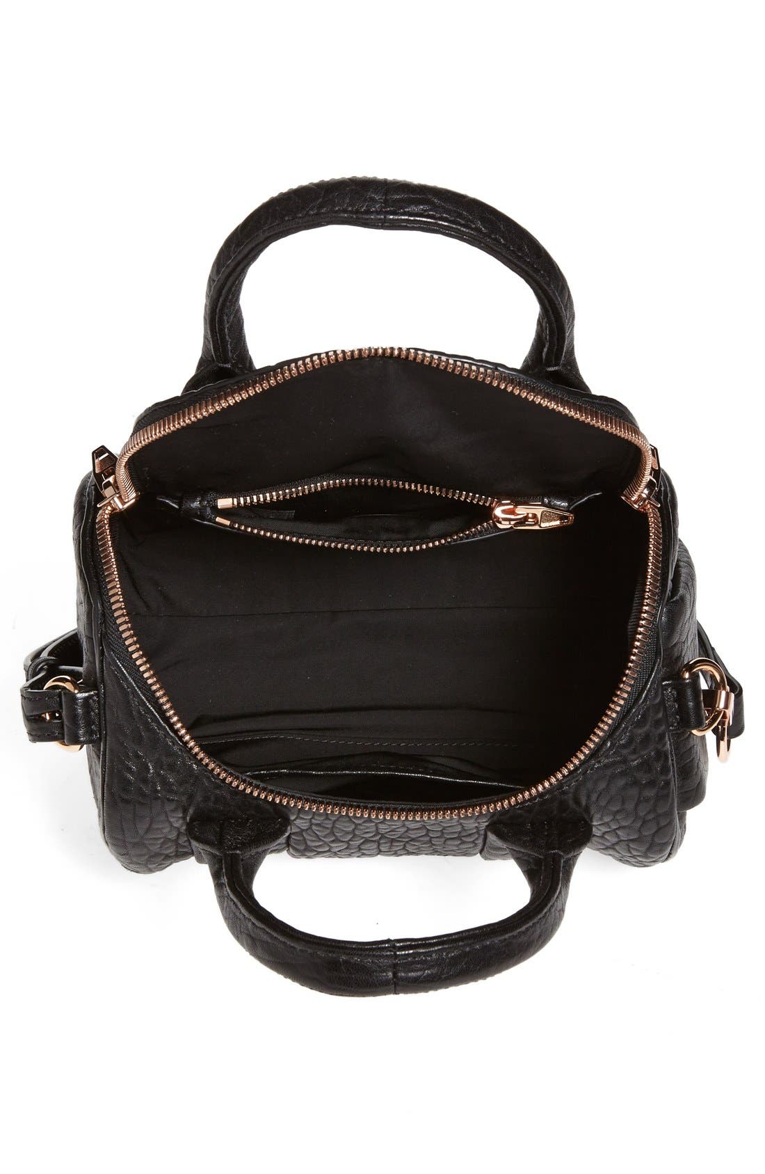 Alexander Wang 'Mini Rockie - Rose Gold' Leather Crossbody Satchel, Alternate, color, 