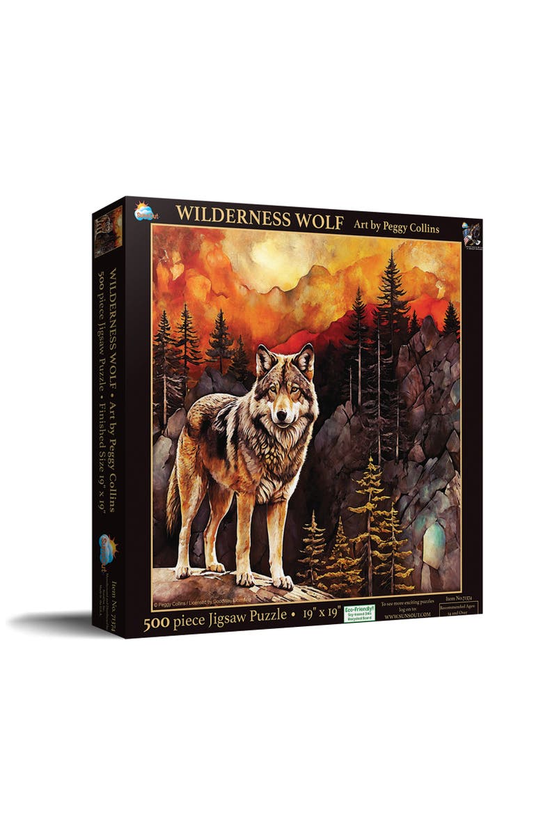 Wilderness Wolf 500 piece Jigsaw Puzzle for Adults, Main, color, Multicolor