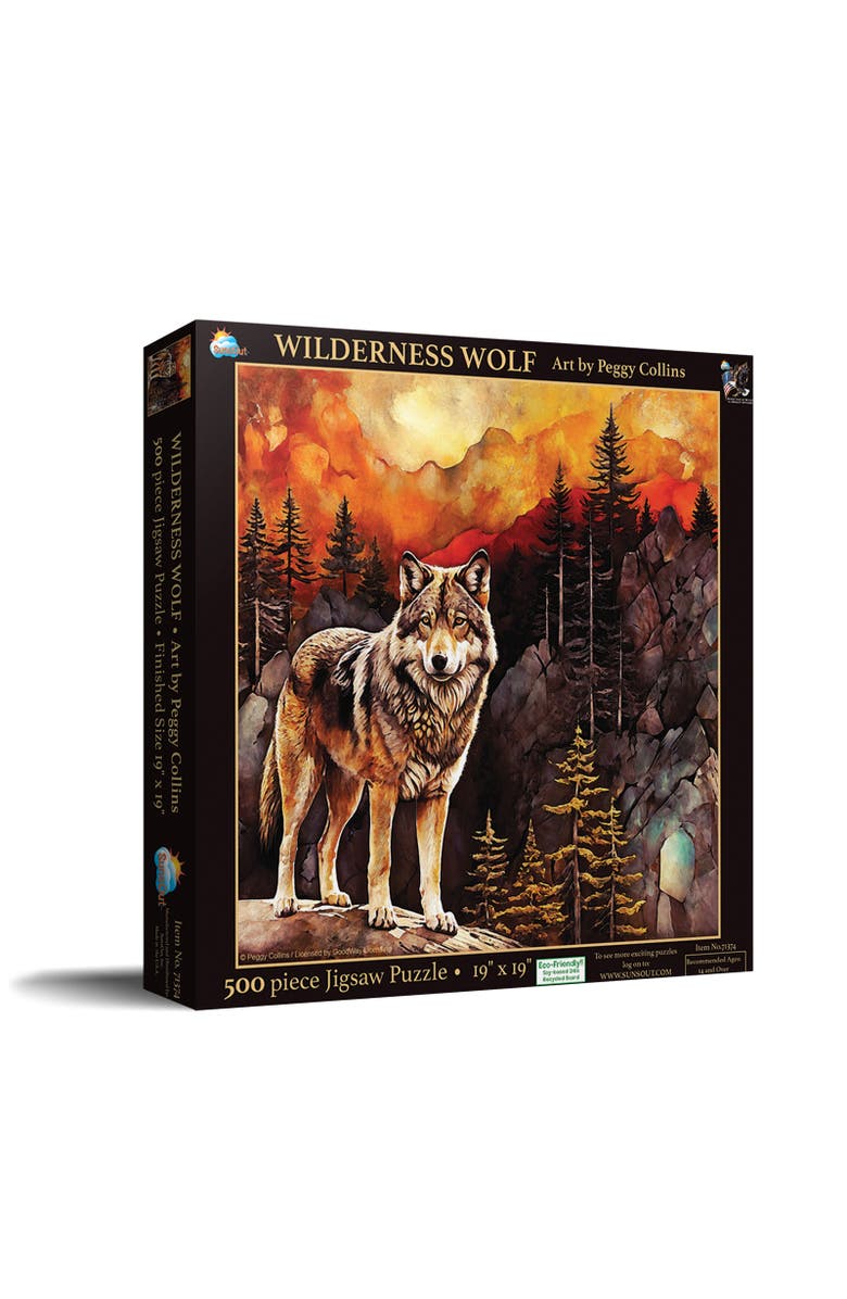 Sunsout Wilderness Wolf 500 piece Jigsaw Puzzle for Adults, Main, color, Multicolor