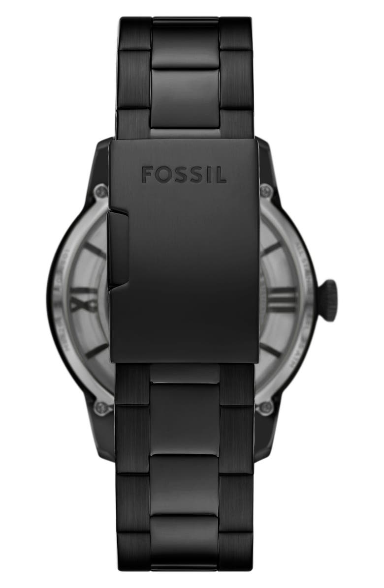 Fossil Townsman Automatic Bracelet Watch, 44mm, Alternate, color, Black