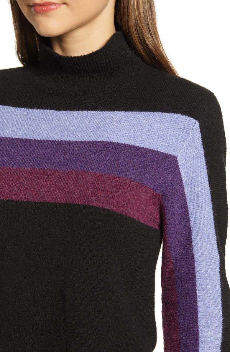 Wit & Wisdom Stripe Detail Mock Neck Sweater, Alternate, color,