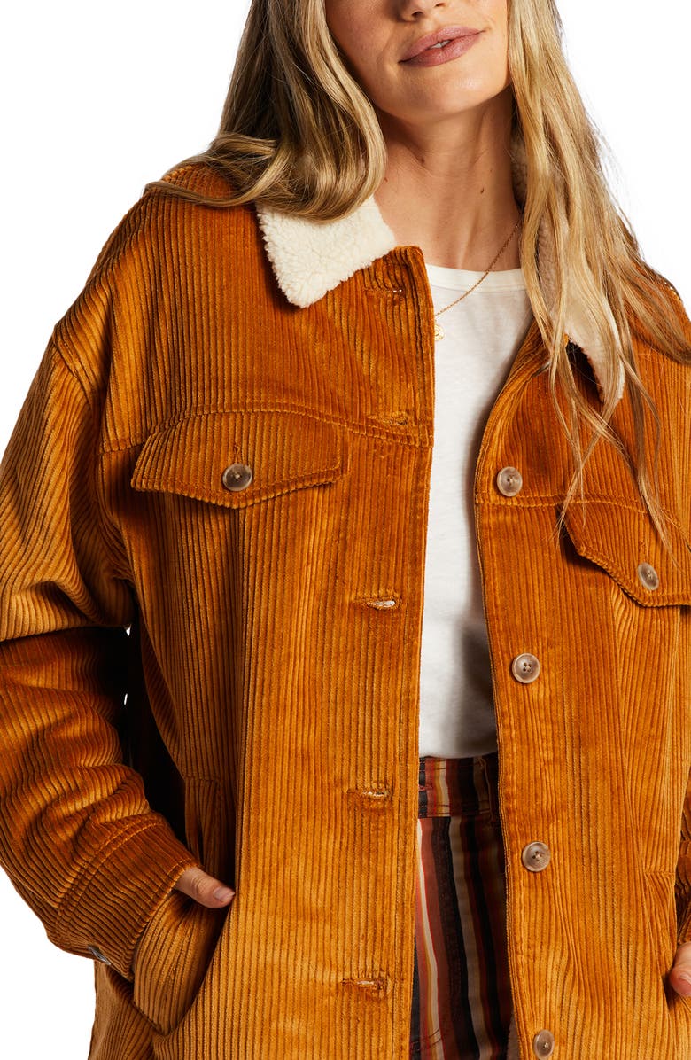Billabong Cold Day Fleece Lined Corduroy Jacket, Alternate, color, 