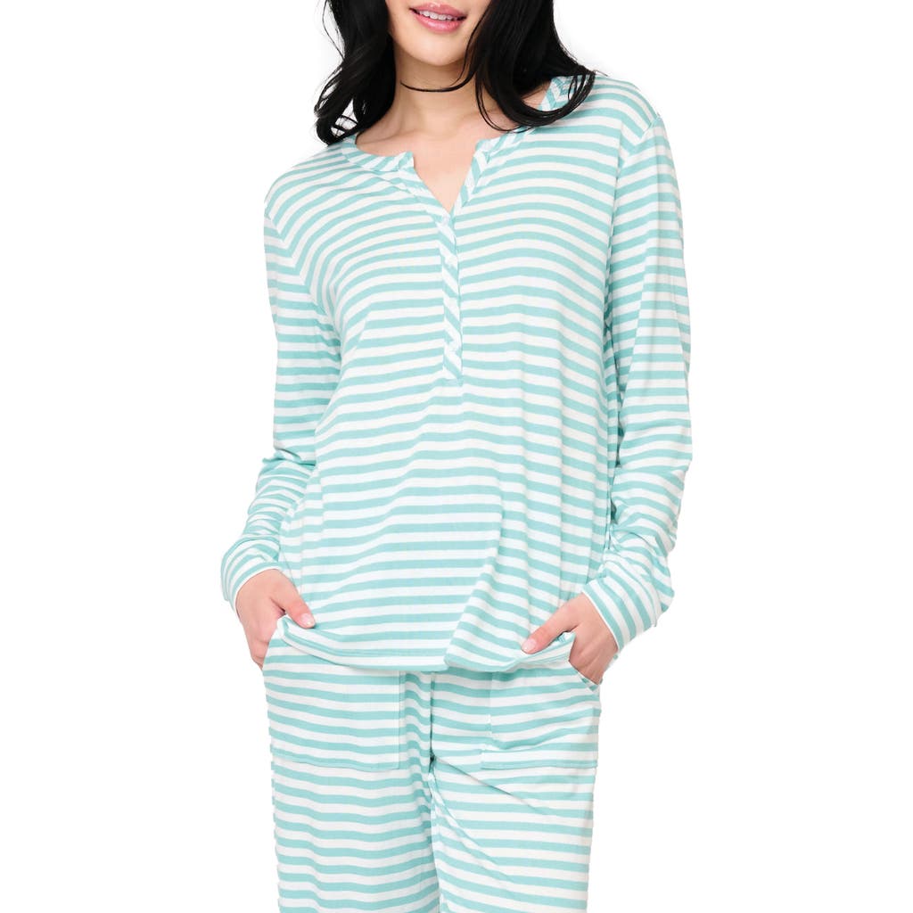 Gibsonlook Serene Mornings Stripe Print Henley Top