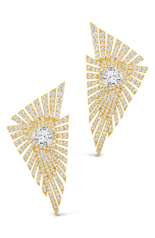 Sterling Forever Rosanne Cubic Zirconia Statement Stud Earrings In Gold