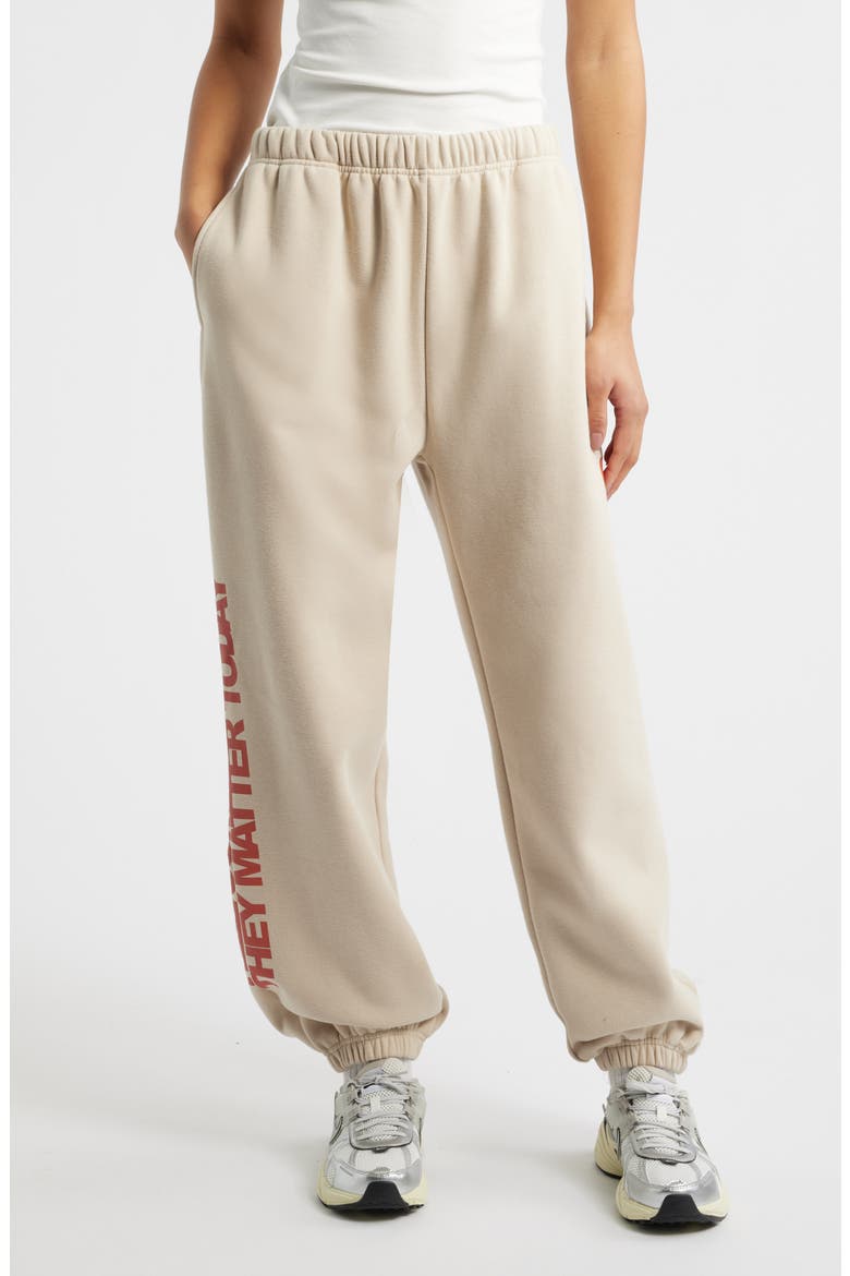 Everyone Matter Graphic Joggers, Main, color, TAUPE