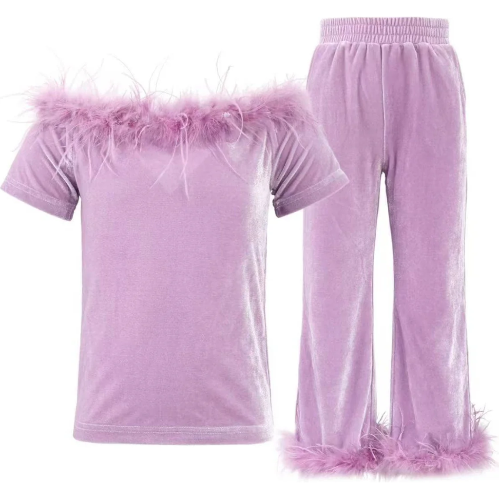 Shop Lola + The Boys Velvet Feather Set