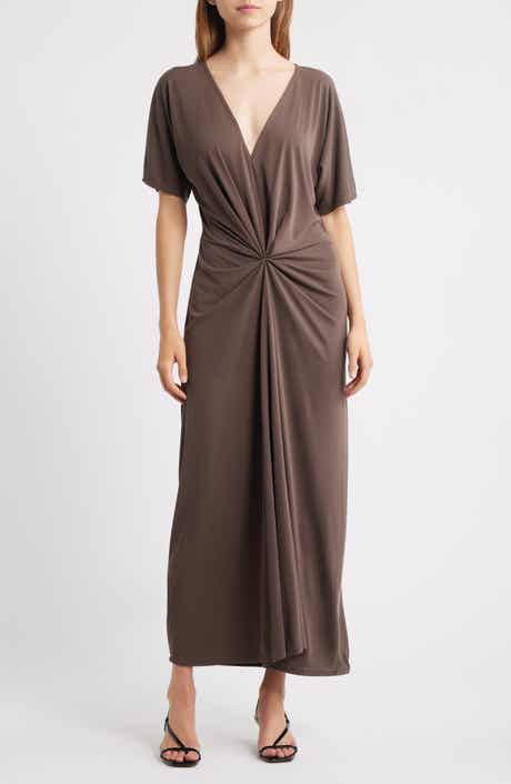 MANGO Ricarda Gathered Maxi Dress