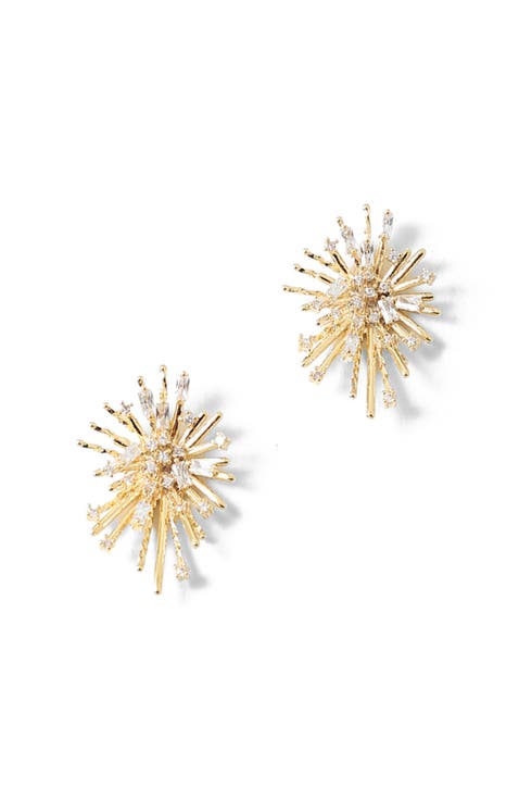 Sparkling Starburst Gold Studs