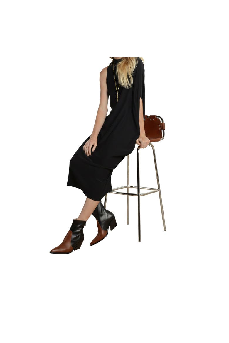 x Julie Harrah-Mockneck Sleeveless Dress, Alternate, color, Black