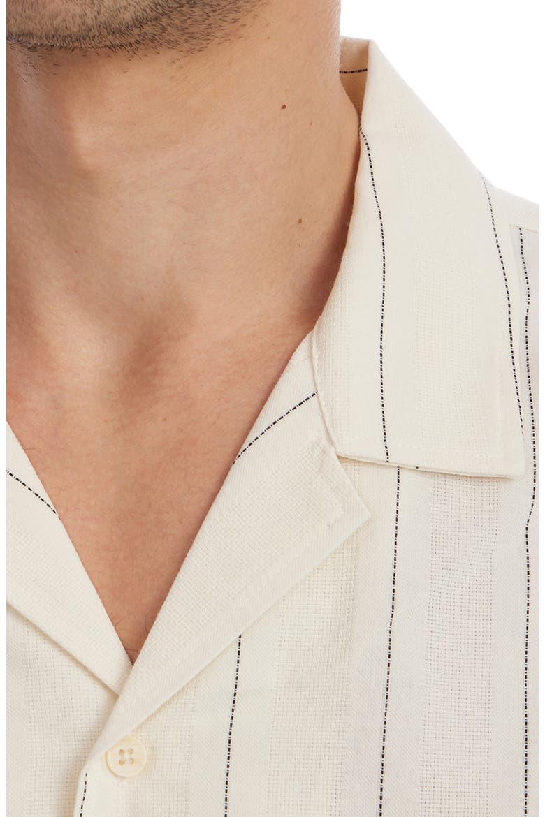 Pinstripe Stitch Camp Shirt, Alternate, color, CREAM