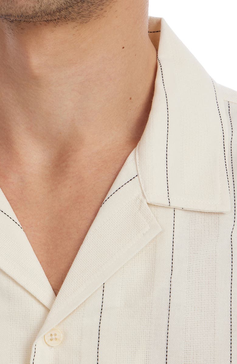 PX Pinstripe Stitch Camp Shirt, Alternate, color, Cream