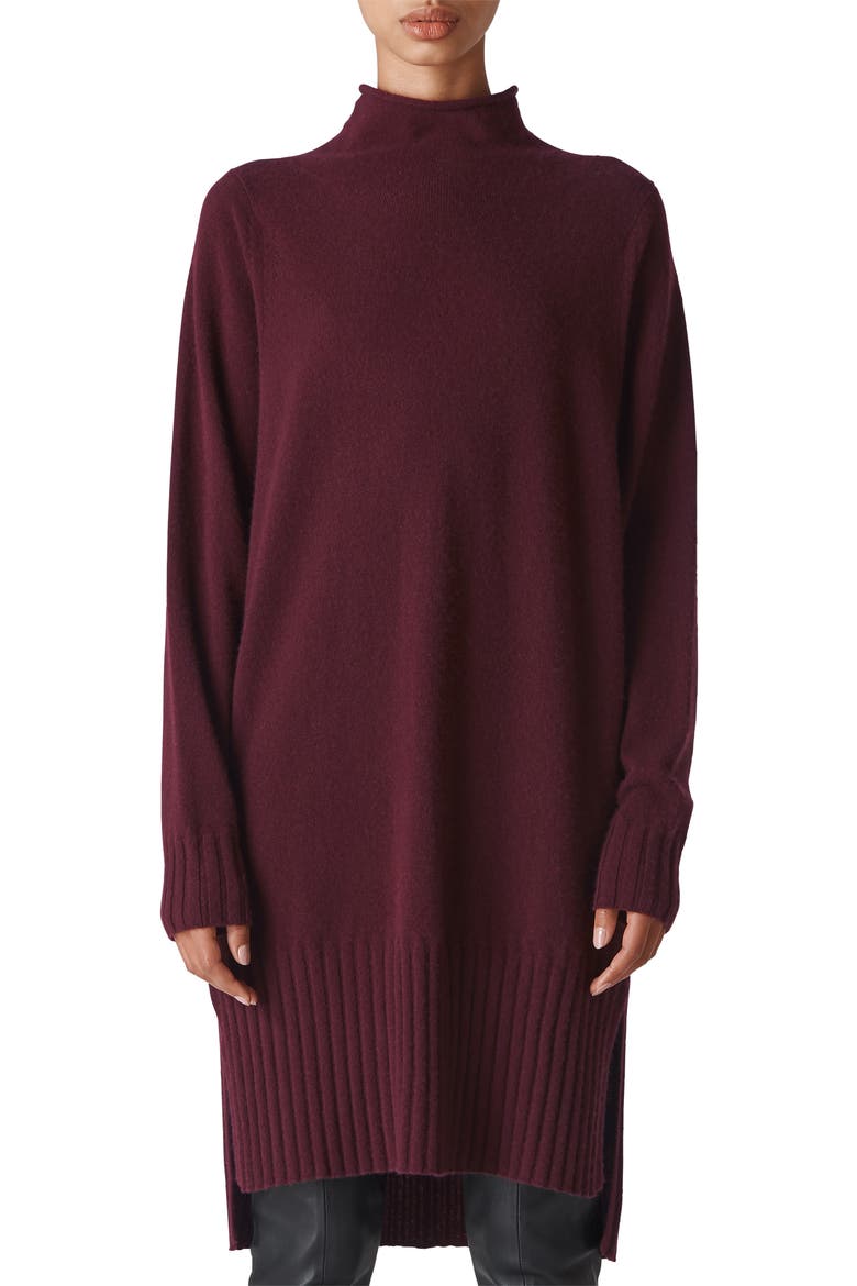 Dolman Cashmere Sweater Dress, Main, color, BURGUNDY