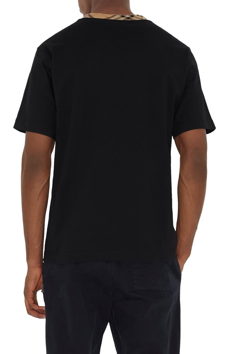 Burberry Check Trim T-Shirt, Alternate, color, Black
