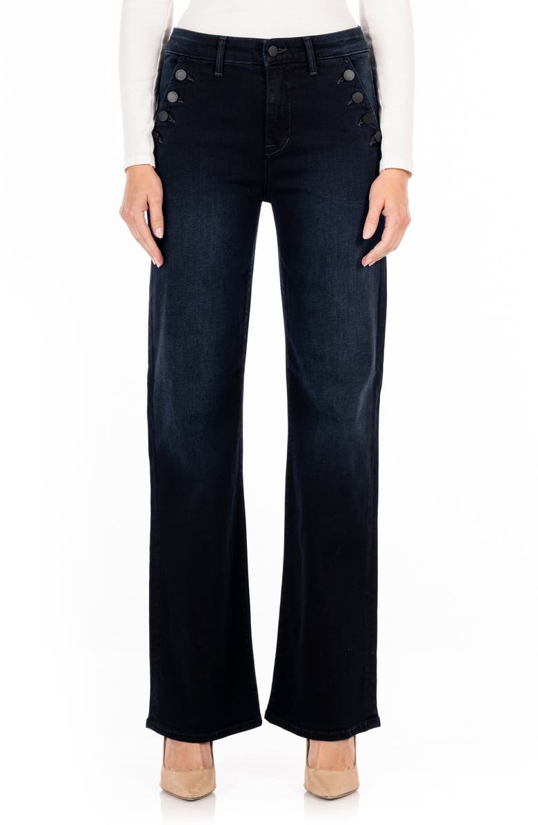 Fidelity Denim Katie High Waist Button Pocket Flare Leg Jeans, Main, color, 