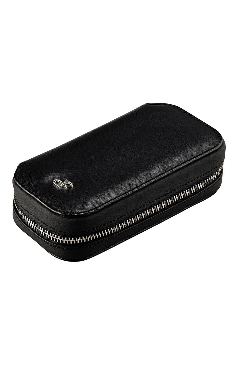 WOLF Philipp 2 Piece Watch Zip Case, Alternate, color, Black