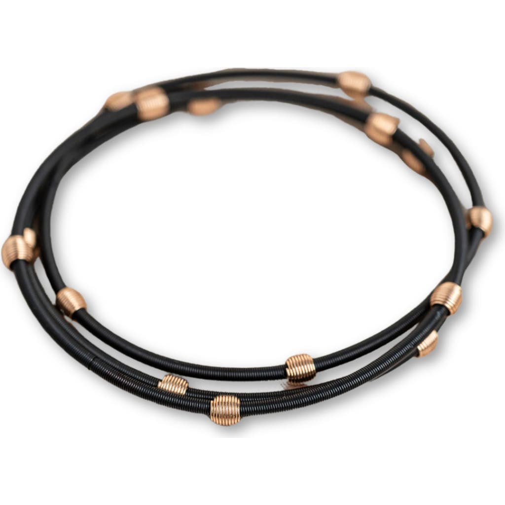 Emerson & Oliver Black Beaded Dia Bracelets in Black/rose  product