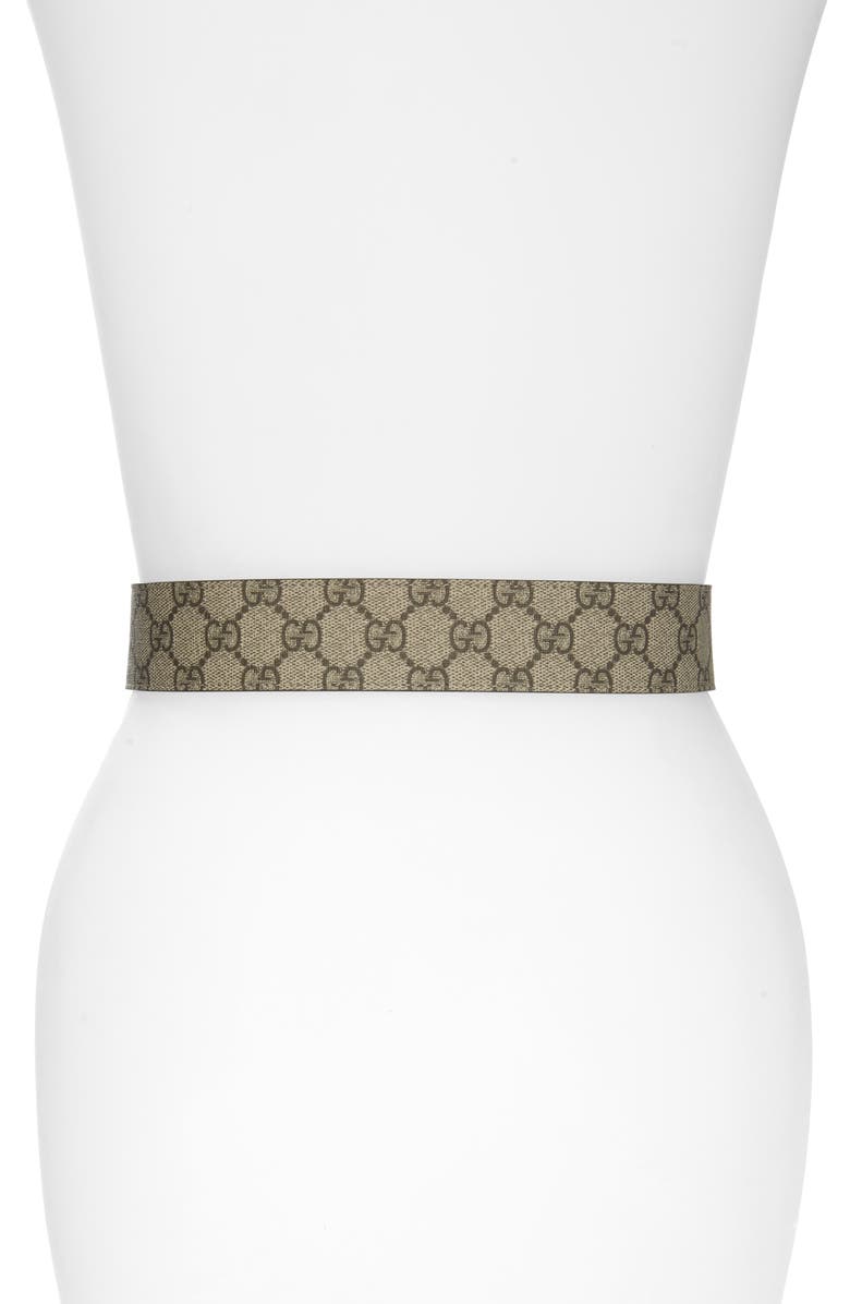 Gucci GG Supreme Canvas Belt, Alternate, color, 