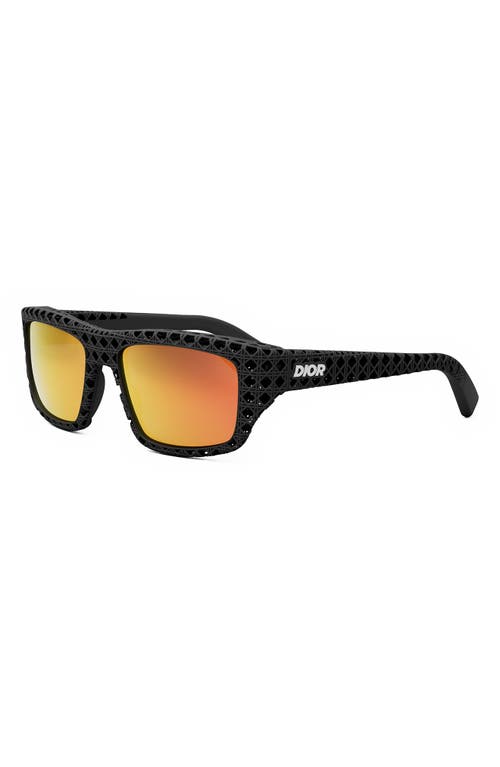 Dior Rectangular Frame Sunglasses In Orange