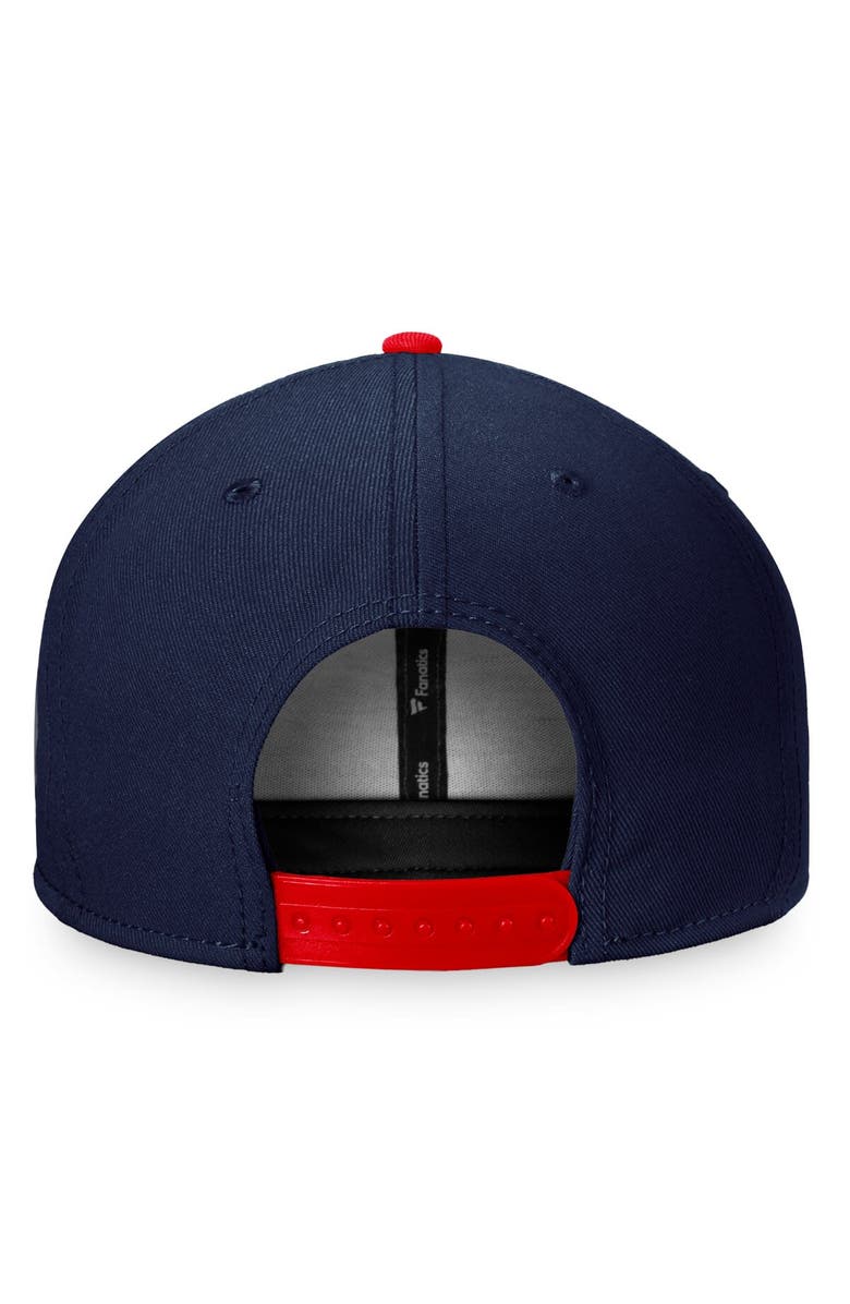 FANATICS Men's Fanatics Branded Navy/Red Washington Capitals Fundamental Colorblocked Snapback Hat, Alternate, color,