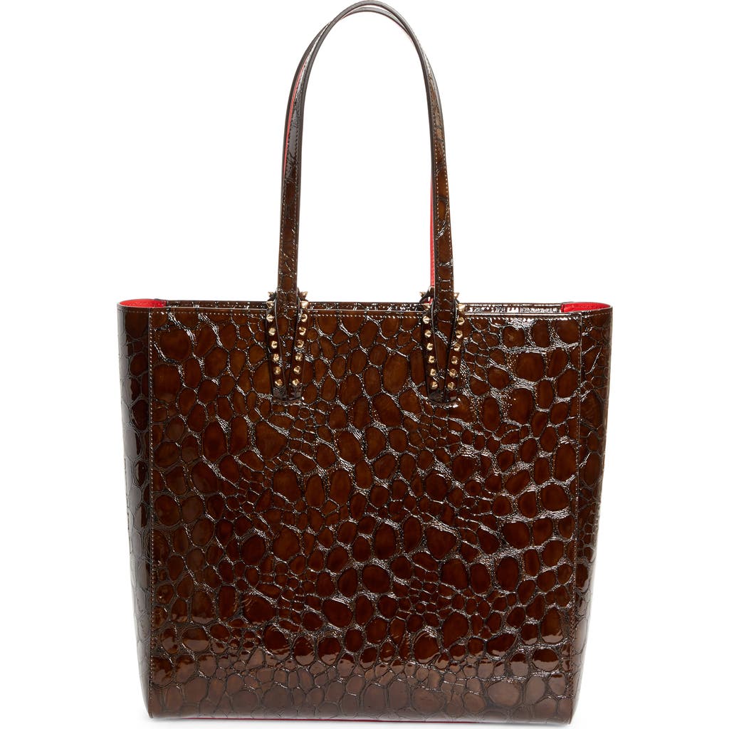 Christian Louboutin Cabata Soft Croc Embossed Leather North/south Tote Bag In Multi