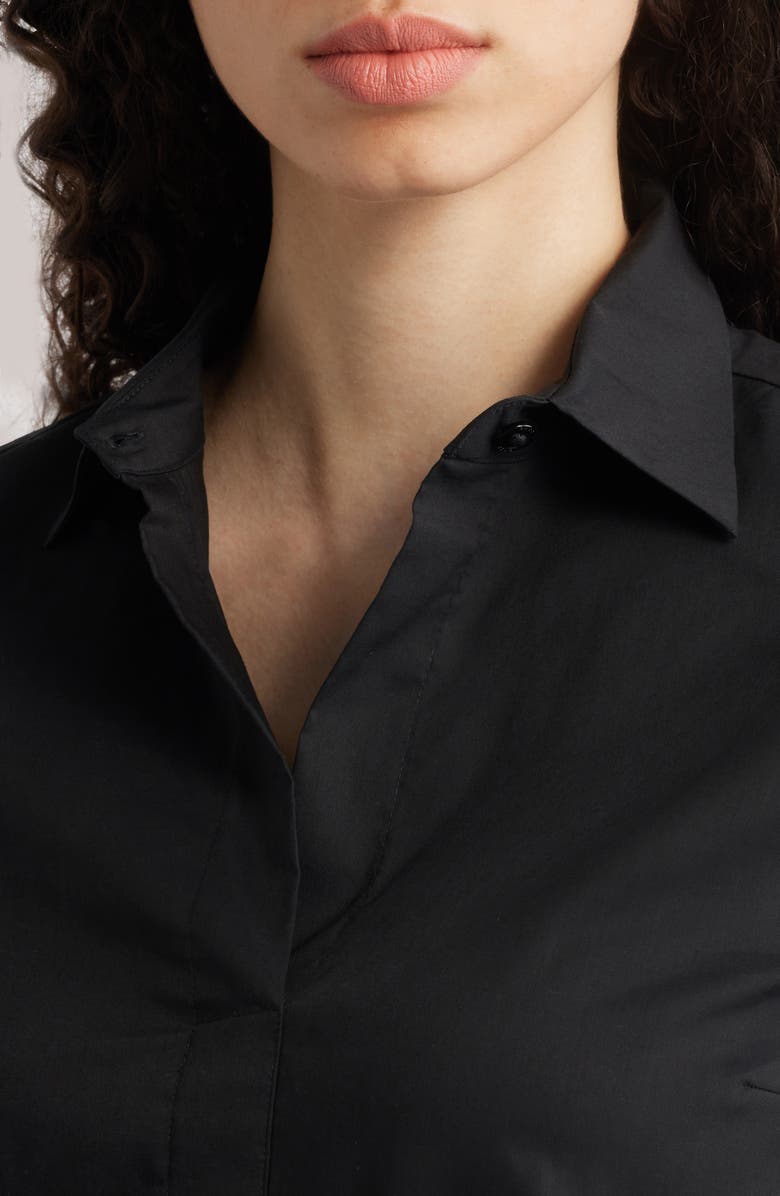 BOSS Bashinah Cotton Blend Blouse, Alternate, color, Black