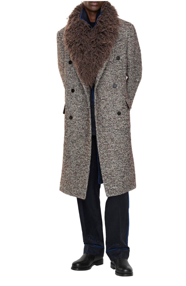 Burberry Wool Mohair Blend Tailored Coat, Main, color, Rice Beige/Raven Grey