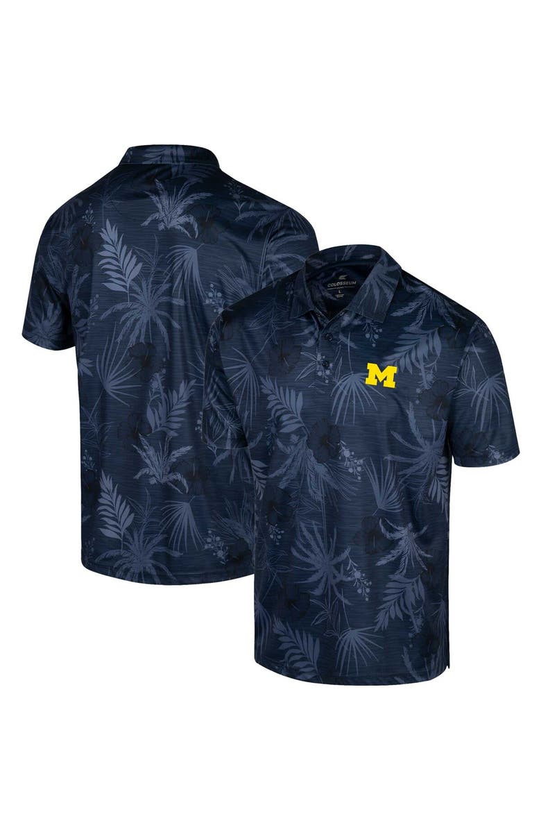 COLOSSEUM Men's Colosseum Navy Michigan Wolverines Palms Team Polo, Alternate, color, Navy