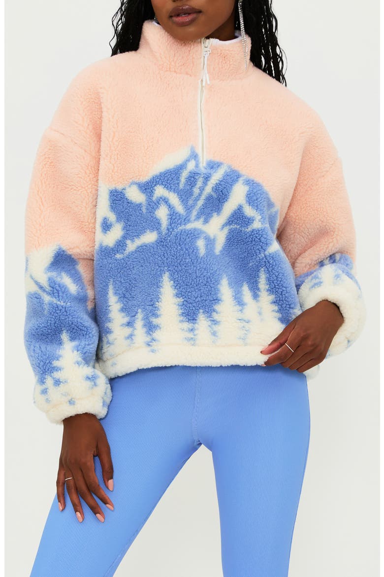 Leona High Pile Fleece Half Zip Pullover, Main, color, SHEEP