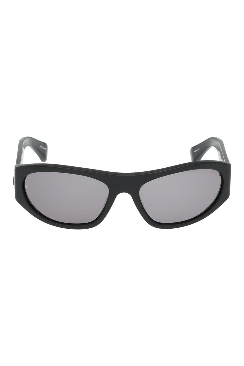 59mm Rectangular Sunglasses, Main, color, MATTE BLACK SMOKE LENSES