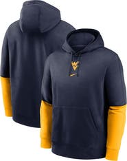 Nike Men's Nike Navy/Gold West Virginia Mountaineers 2024 Sideline Club Pullover Hoodie