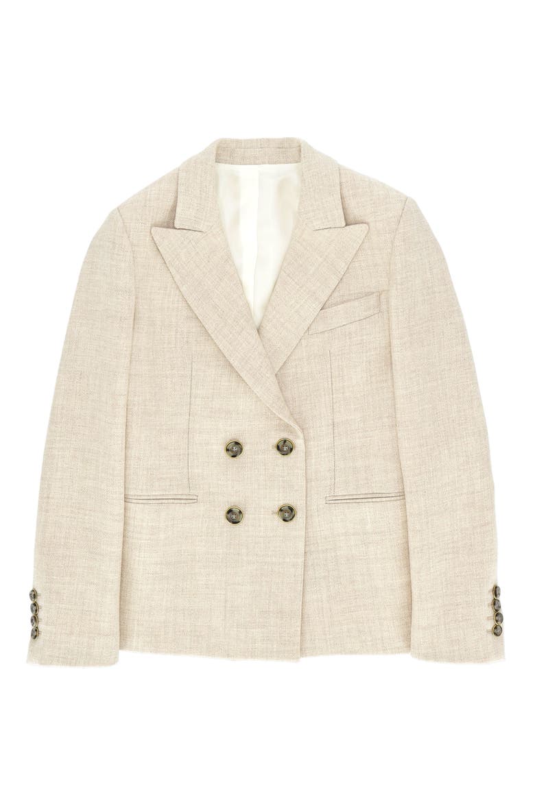 Linen Double-Breasted Suit, Alternate, color, Cream