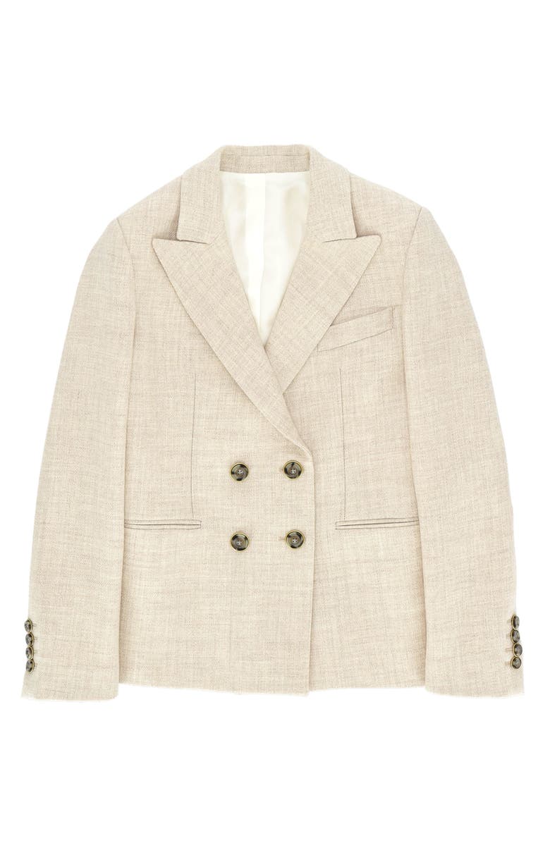 Fortela Linen Double-Breasted Suit, Alternate, color, Cream