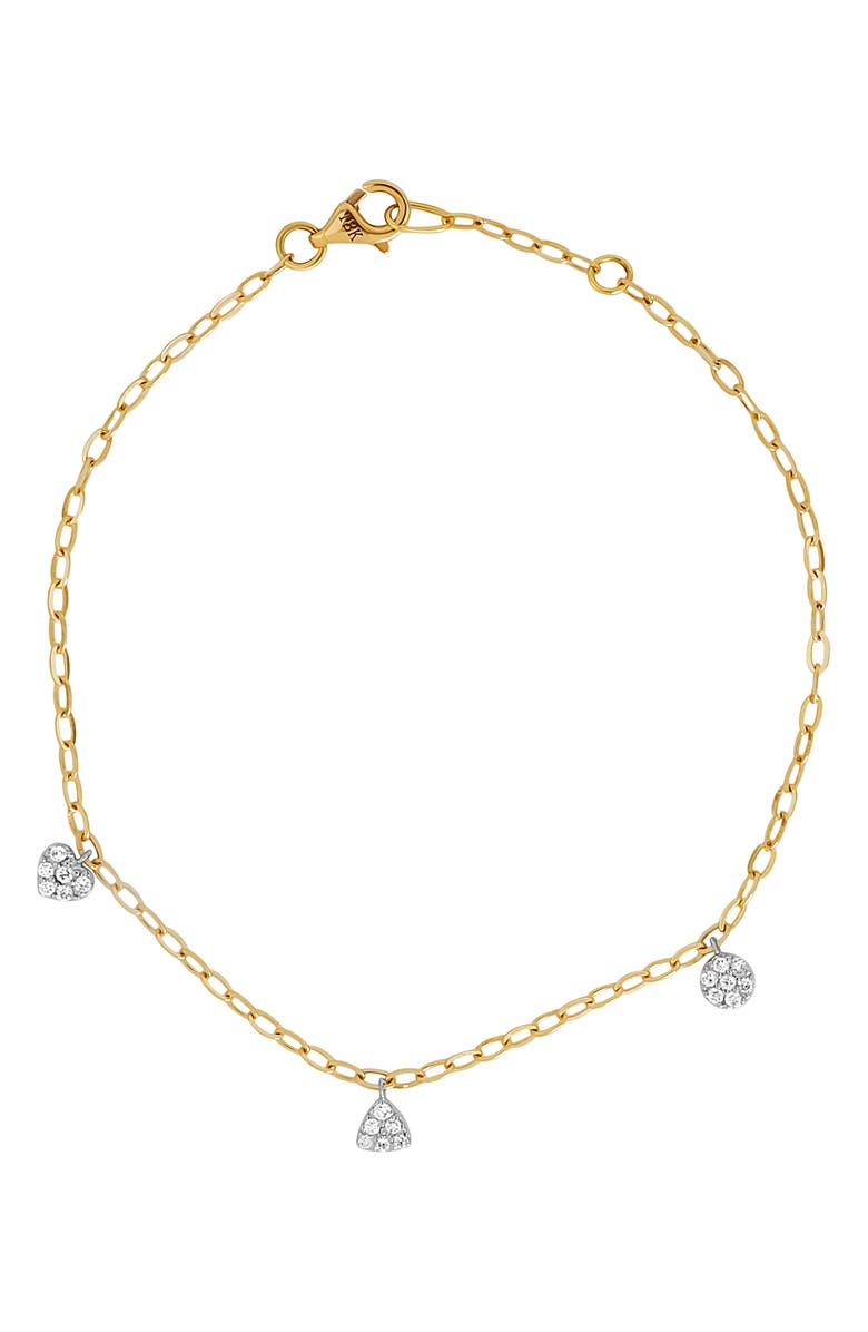 Bony Levy Two-Tone Diamond Charm Bracelet, Main, color, 