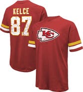 Majestic Threads Men's Majestic Threads Travis Kelce Red Kansas City Chiefs Name & Number Oversize Fit T-Shirt