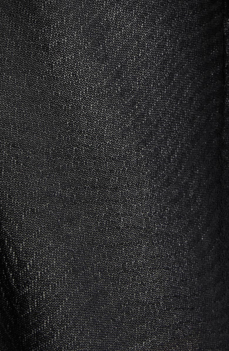 Anne Klein Texture Stitch Sheer Long Cardigan, Alternate, color, Anne Black