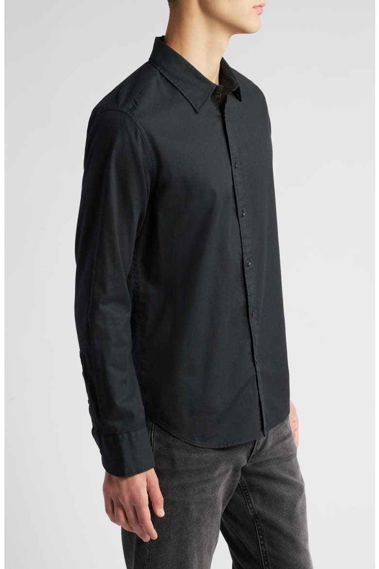 Tomlin Cotton Dobby Button-Up Shirt, Alternate, color, JETBLK