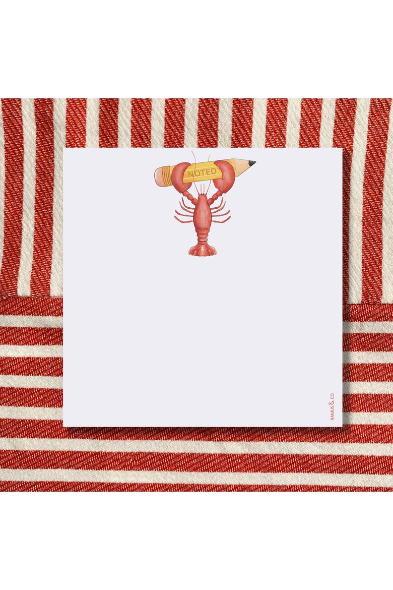 Noted Lobstah Lobster 6" x 6" Square Notepad, Alternate, color, Multi-Pack