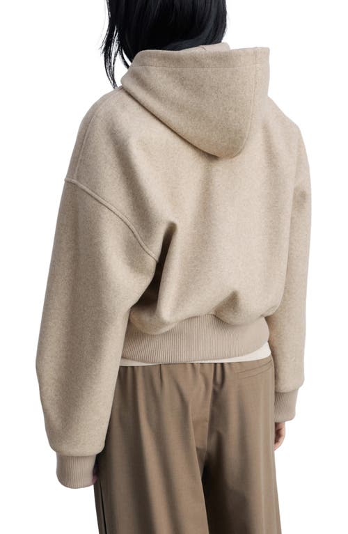 Mango Crop Full Zip Hoodie In Sand