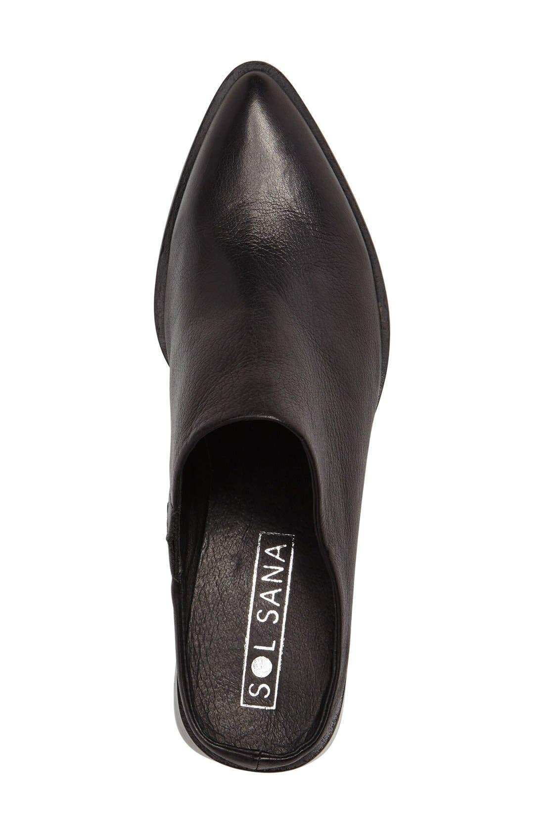 Camille Pointy Toe Mule, Alternate, color, BLACK