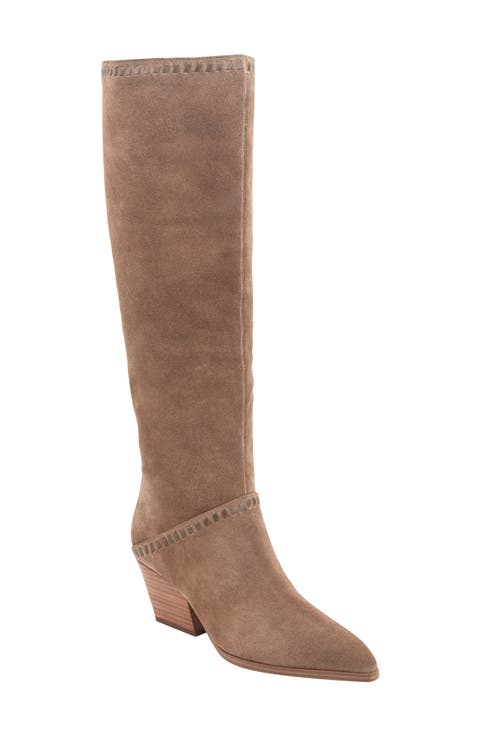 Tayla Knee High Western Block Heel Boot