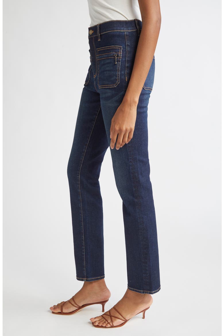 Emmy Patch Pocket Jeans, Alternate, color, DARK RINSE
