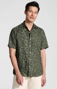 Lands' End Traditional Fit Short Sleeve Linen Shirt